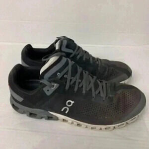 -166K On Cloud Cloudflower, Black/Asphalt, Mens Running Shoes-US 9 MENS